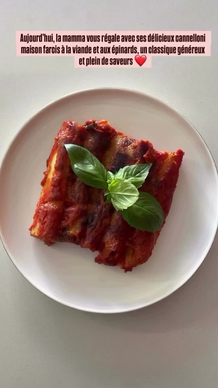 Cannelloni viande et épinards du restaurant
