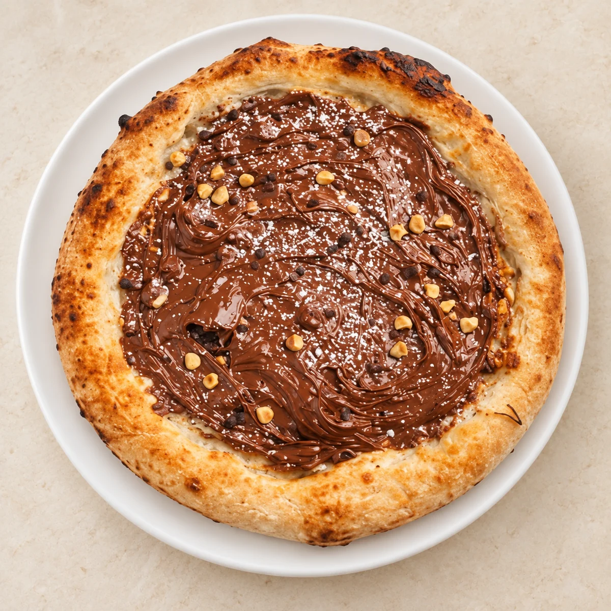 Pizza Nutella — visuel de présentation d’après photo du restaurant